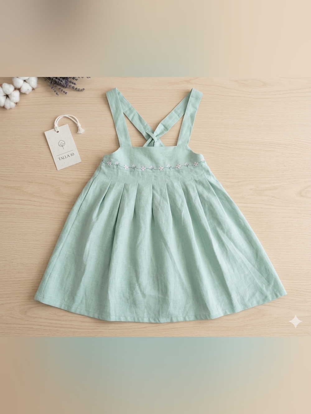 Sunday Light Mint Green Pinafore Blouse with Crossback Straps